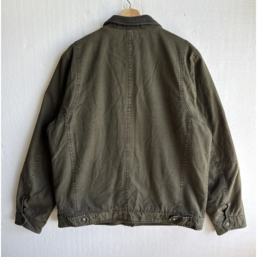 Levi’s Jacket Men’s L Green Canvas Military Hipster Sherpa Lined Full Zip Urban